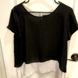 Ana black and white blouse large